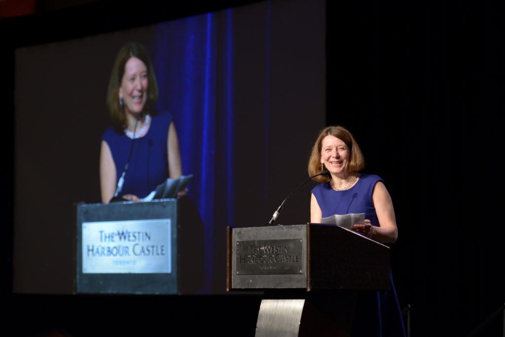woman at podium