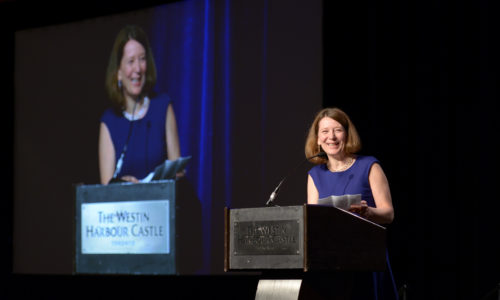 woman at podium