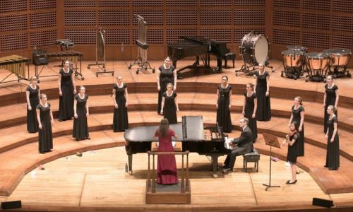 student choir performing at competition