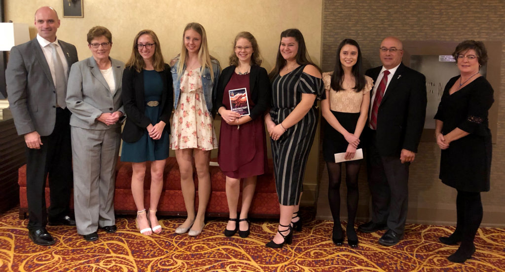 Students lined up to receive award