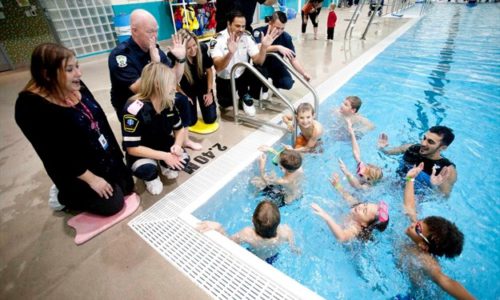St. Alphonsus CES students in a pool