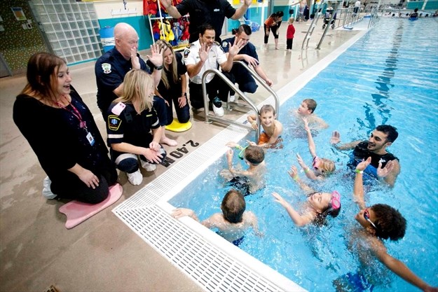 St. Alphonsus CES students in a pool