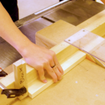 student using table saw