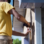 student working at construction site
