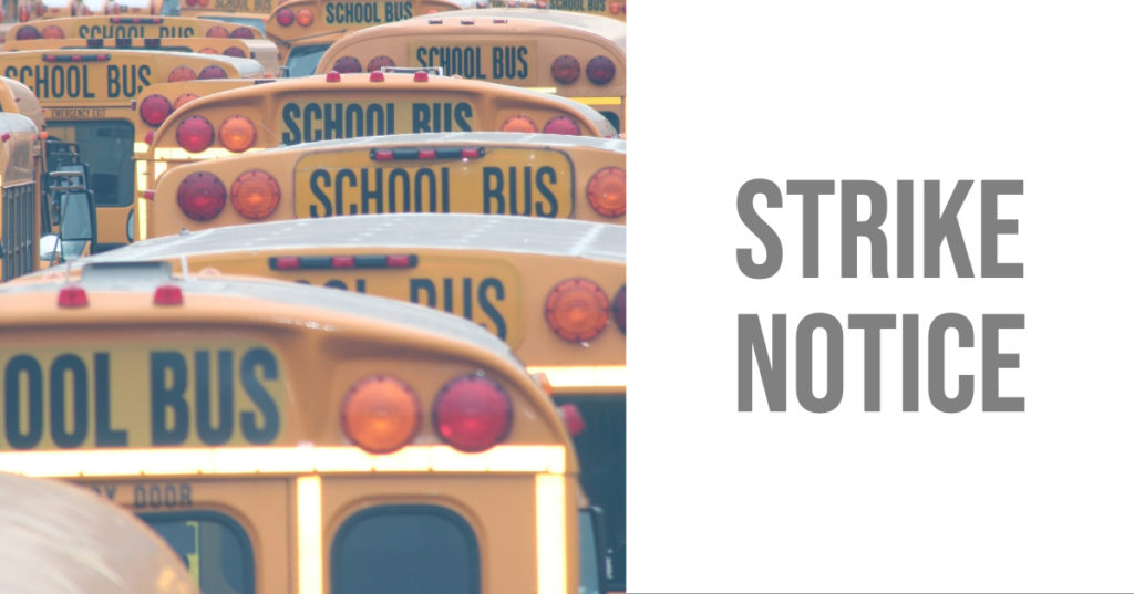 school bus line up