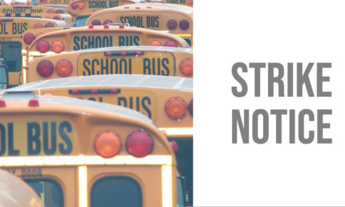 school bus line up