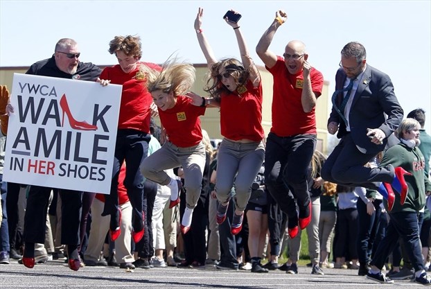 students in parade