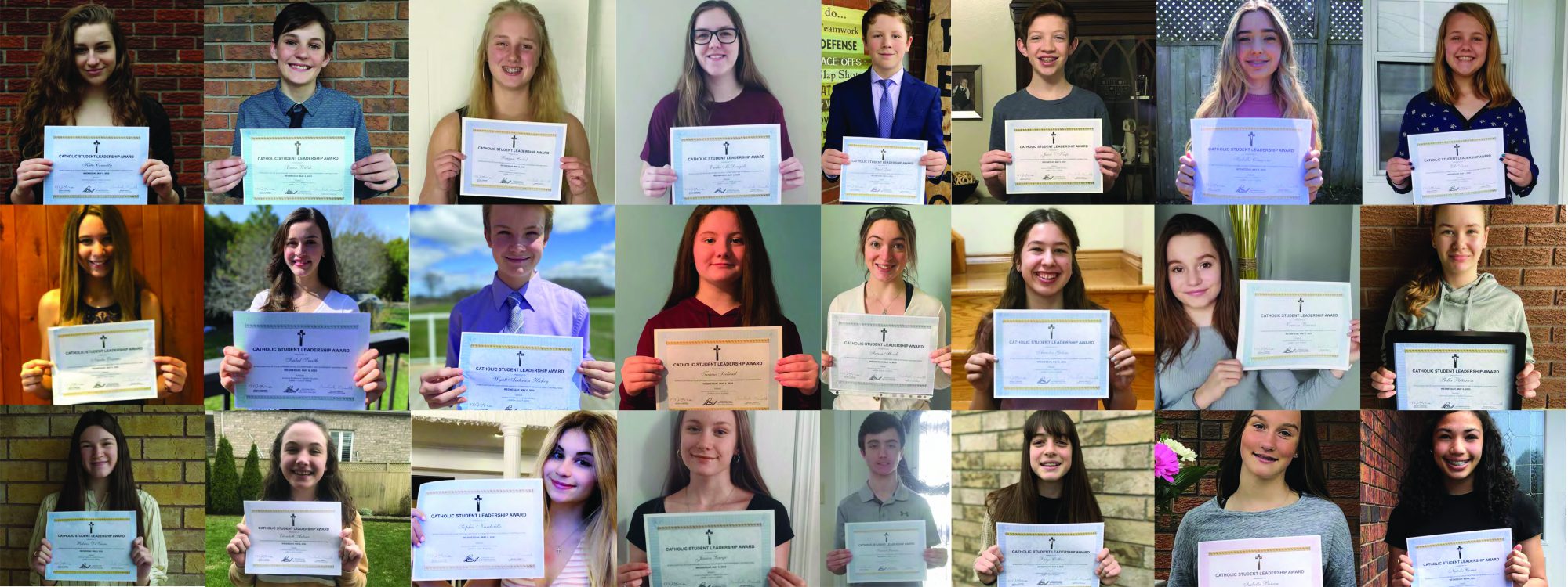 Collage of Catholic Student Leadership Award Winners