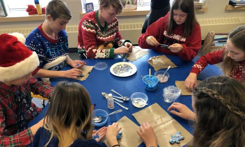 Group of students planning school water initiatives