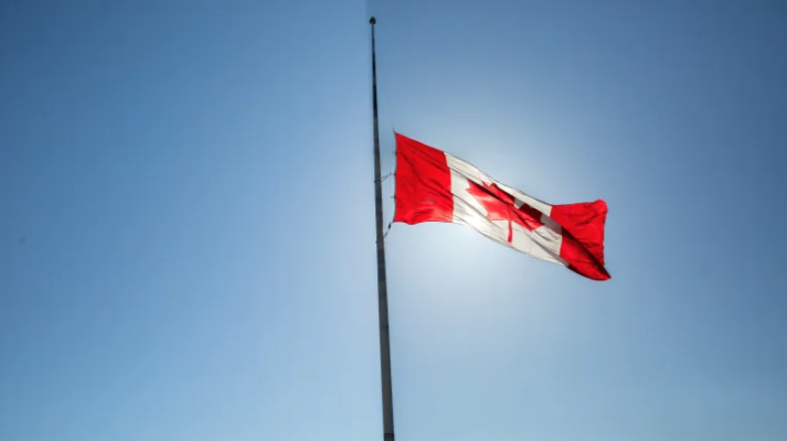 Half-Mast Canadian flag