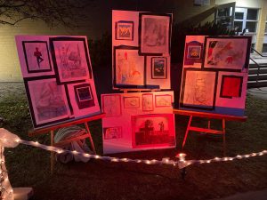 Art displayed from visual arts program.