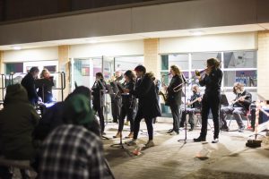 St. Mary CSS band at outdoor Christmas concert.
