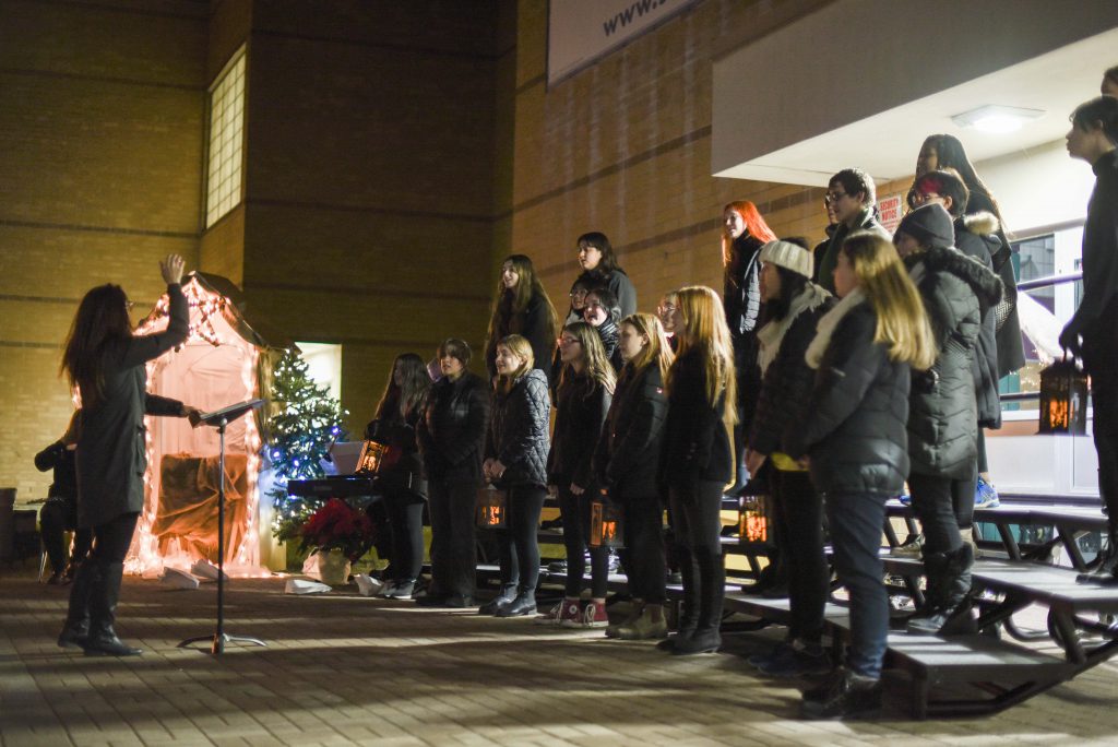 St. Mary CSS choir at outdoor Christmas Concert.