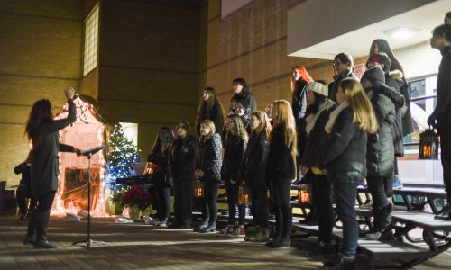 St. Mary CSS choir at outdoor Christmas Concert.