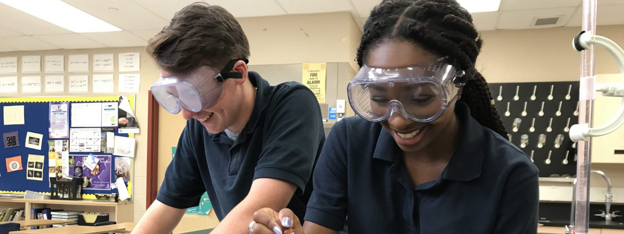 students in chemistry class