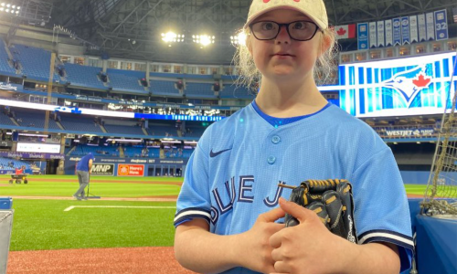 Girl in Jays uniform