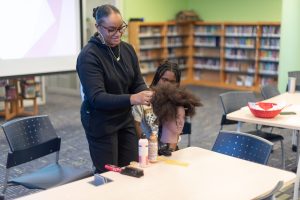 My hair is my crown hair therapy workshop.