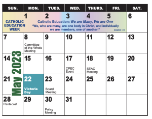 May Board Calendar