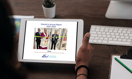 Image of Director's Annual report on tablet.