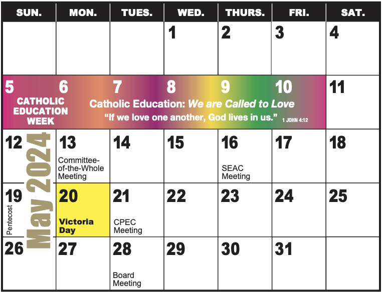 School Year Calendar PVNCCDSB