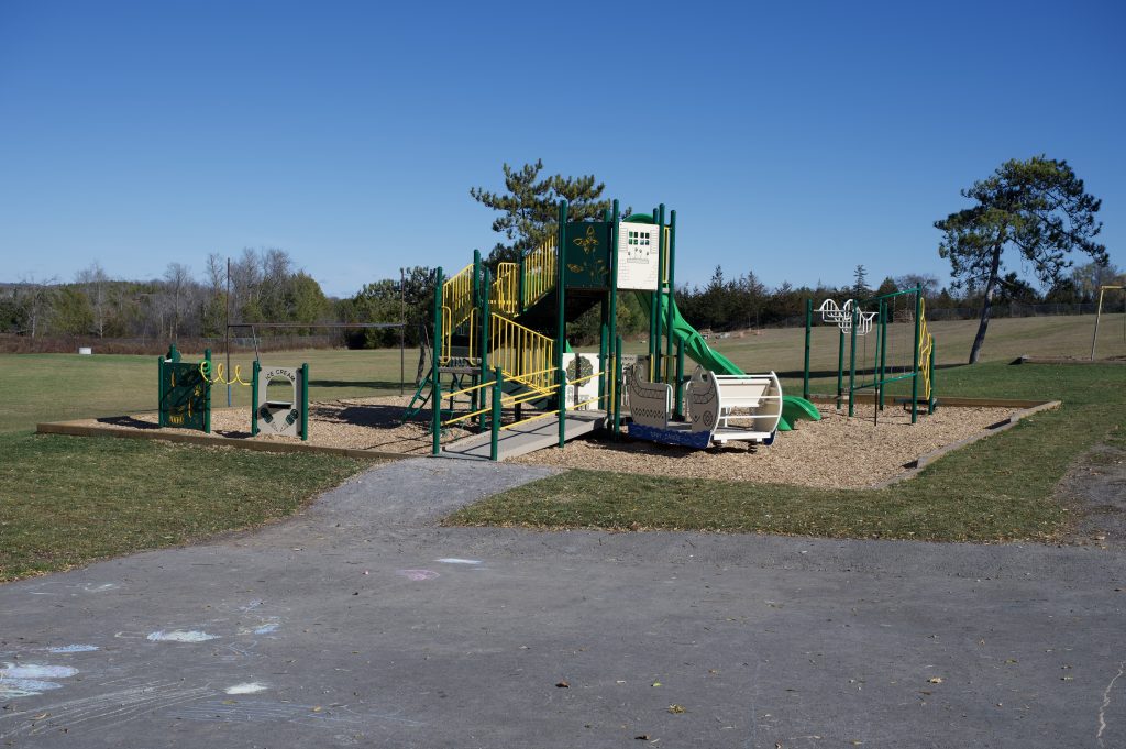 New play structure in schoolyard.