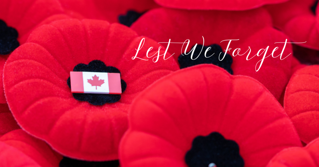 Poppies with Canadian flag for Remembrance Day