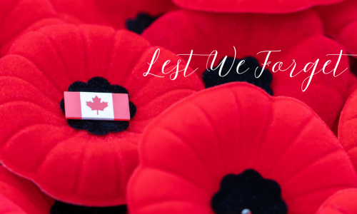 Poppies with Canadian flag for Remembrance Day