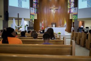 Church mass for school assembly.