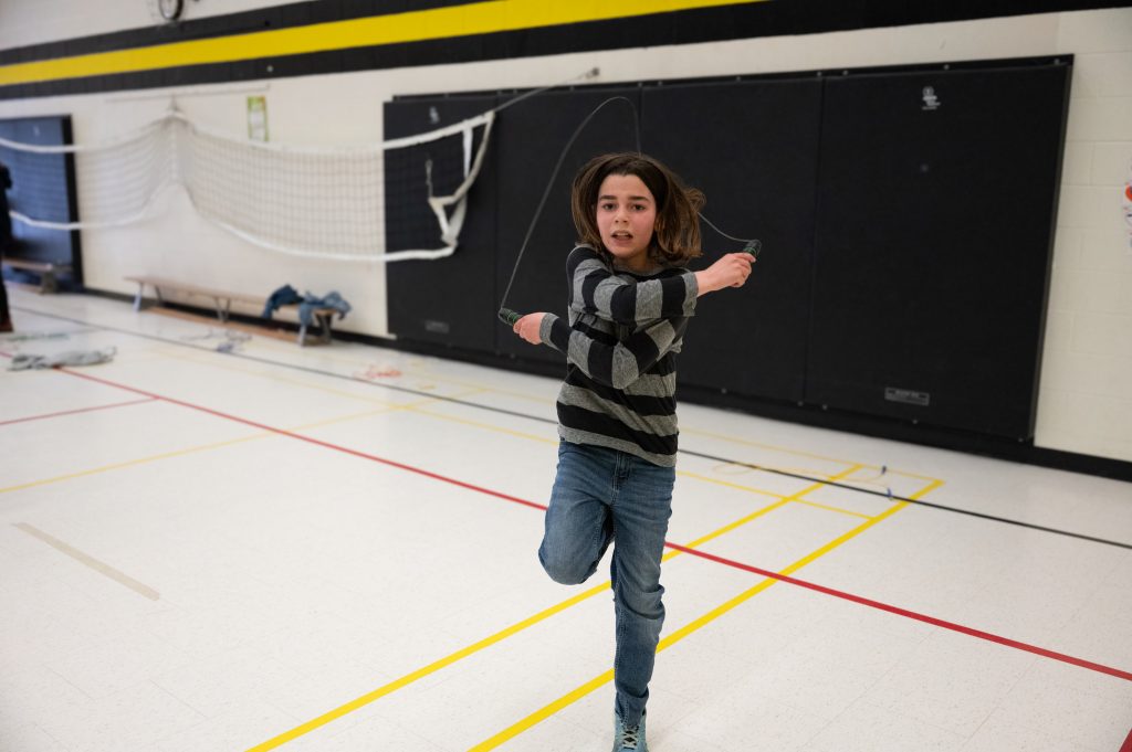 child jumping rope.