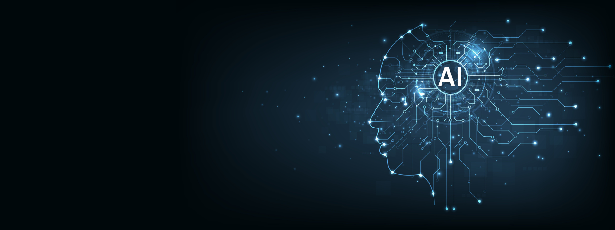 A symbolic image of AI human and technological interface