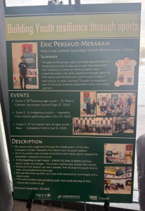 Project board called "Building Youth Resilience Through Sport" created by Eric Persaud-Meraram.