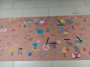 Student created mural for Earth Day.